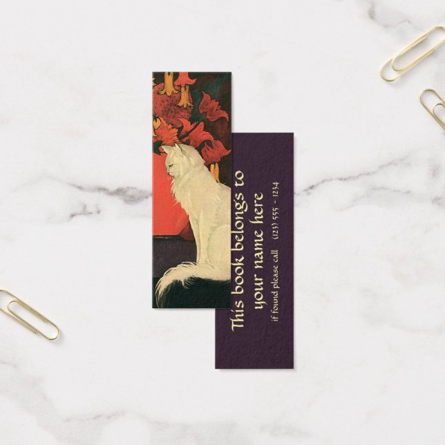 Animales de época, gato blanco elegante, flores de (Oficina)