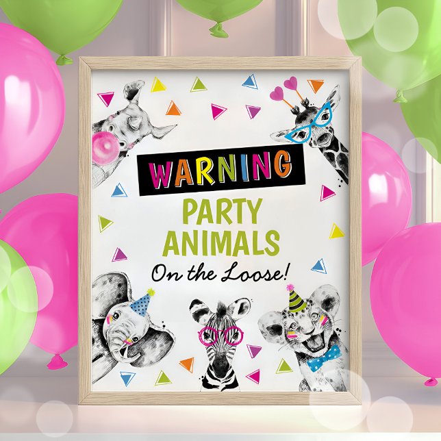Animales de Fiesta de Safari Cumpleaños Señal Colo (Subido por el creador)
