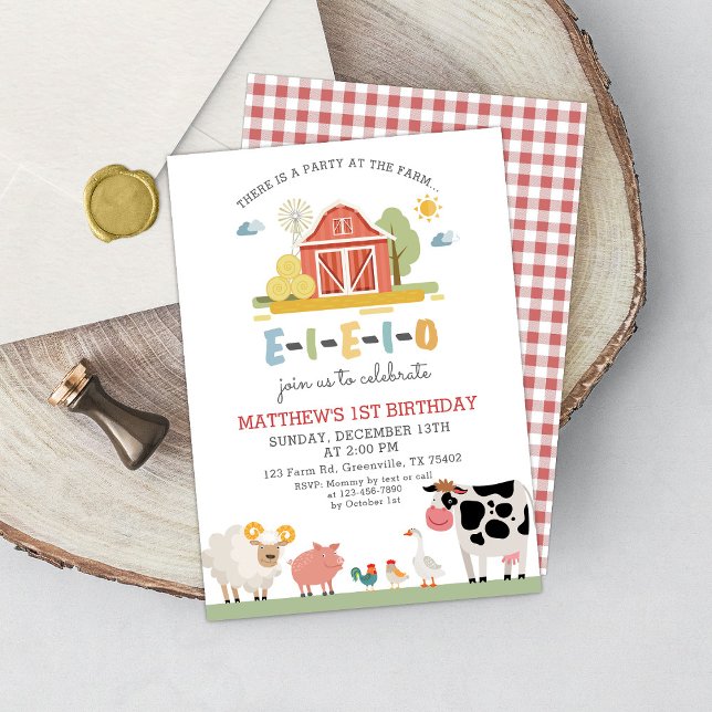 Animales de granja Birthday Barnyard Invitación mo (Subido por el creador)