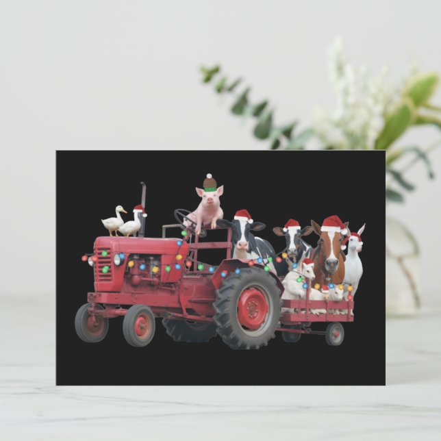 Animales de granja Camión de Navidad Tractor de ca (Anverso de pie)