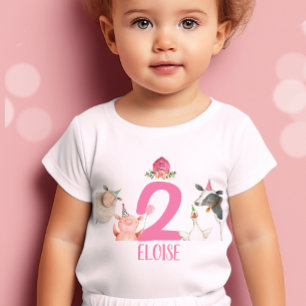 Animales de granja Chica de cumpleaños Camiseta de
