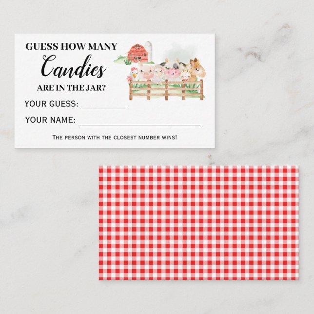 Animales de granja: ¿Cuántas tarjetas de Baby Show (Anverso / Reverso)