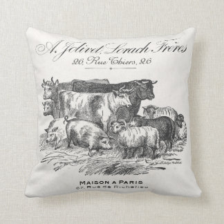 Animales de granja franceses, almohada reversible 