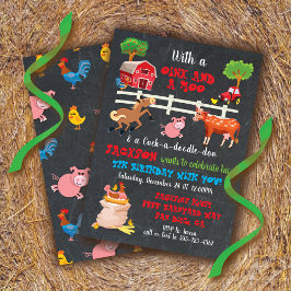 Animales de granja Invitación a fiesta de cumpleañ