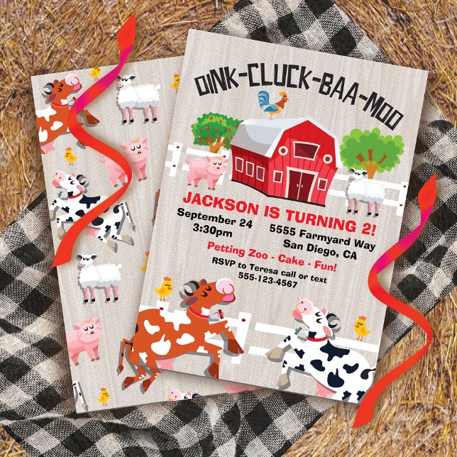Animales de granja Invitación a fiesta de cumpleañ (Subido por el creador)