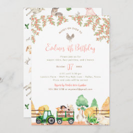 Animales de granja Invitación a fiesta de cumpleañ