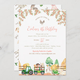 Animales de granja Invitación a fiesta de cumpleañ