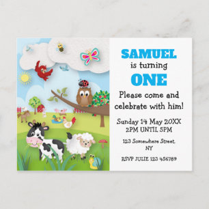 Animales de granja Invitación de cumpleaños