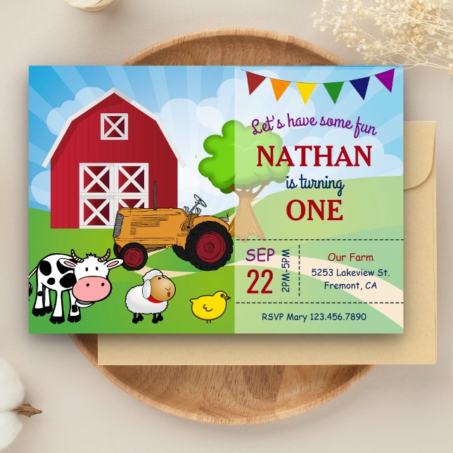 Animales de granja | Invitación de cumpleaños en e (Subido por el creador)