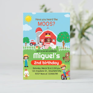 Animales de granja Invitación de cumpleaños, Fiest