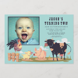 Animales de granja Niños de Barnyard Invitación de