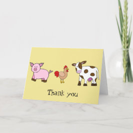 Animales de granja, nota de agradecimiento