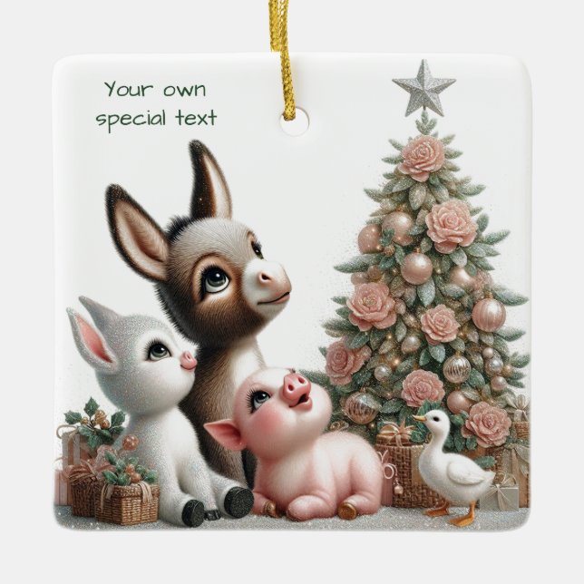 Animales de granja Ornamento de Navidad (Anverso)