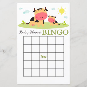 Animales de granja tarjeta de bingo de ducha para 