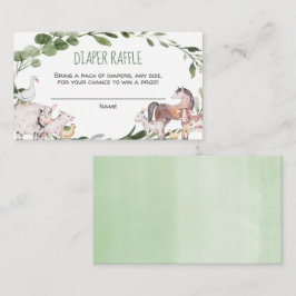 Animales de granja tarjetas de raffre de pañales p