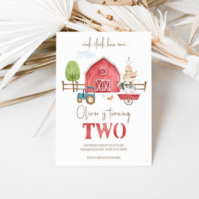 Animales De Granja Tema Invitación De Segundo Cump (Subido por el creador)