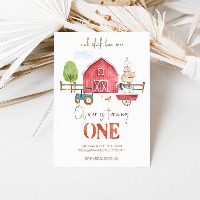 Animales De Granja Temática Invitación A Primer Cu (Subido por el creador)