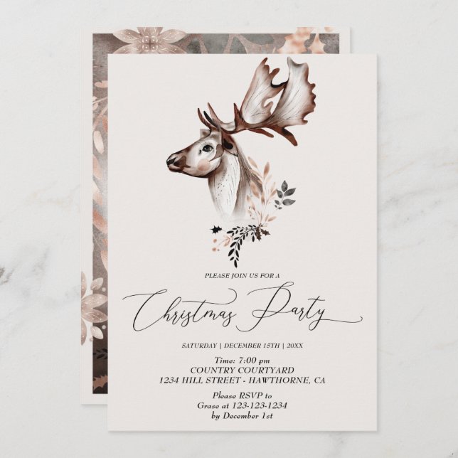 Animales de invierno de tarjetas festivas para nav (Anverso / Reverso)