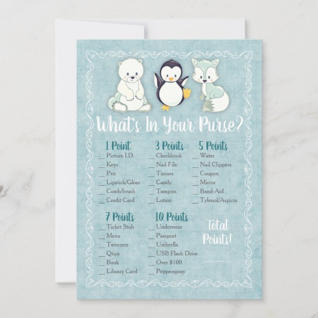 Animales de invierno: ¿Qué hay en tu juego de duch (Anverso)