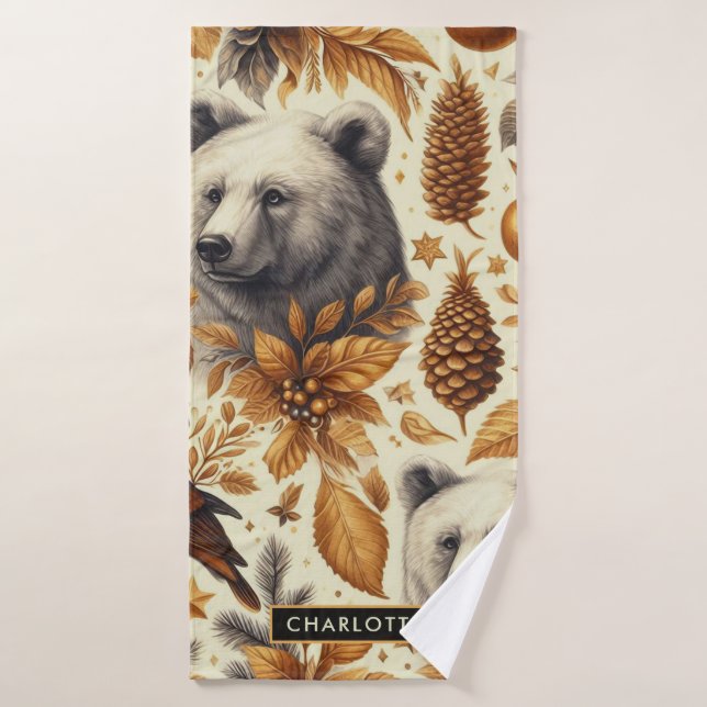 Animales de invierno vintage (Toalla de baño)