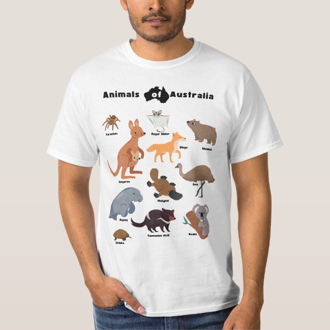 Animales de la camiseta Australia Aussie Wildlife (Anverso)