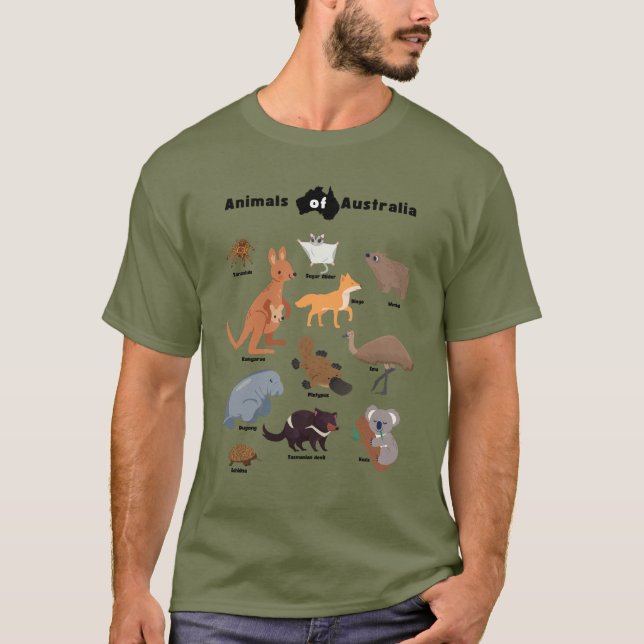 Animales de la camiseta Australia Aussie Wildlife (Anverso)