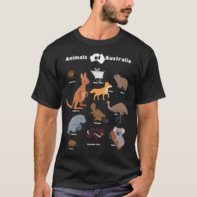 Animales de la camiseta Australia Aussie Wildlife (Anverso)