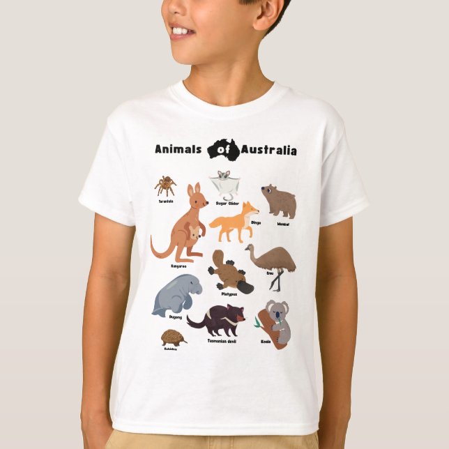 Animales de la camiseta Australia Aussie Wildlife (Anverso)