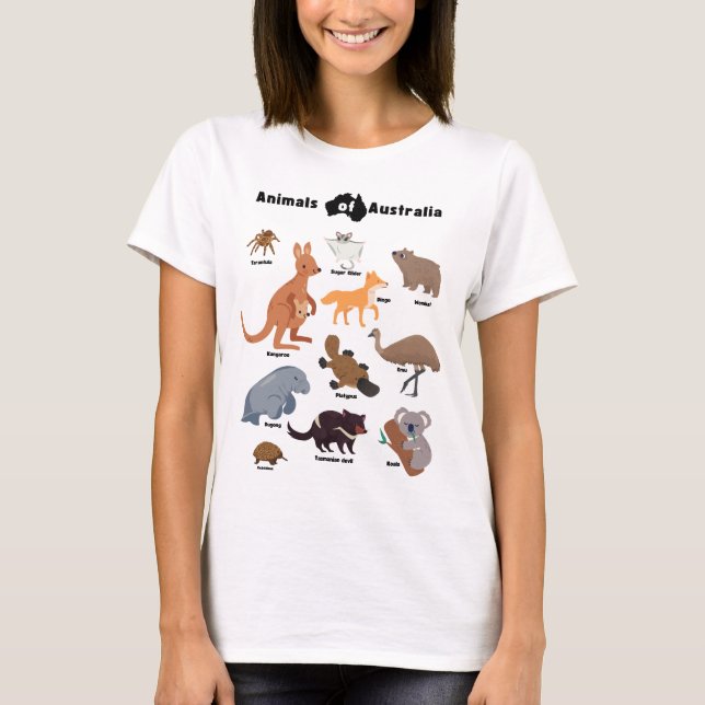 Animales de la camiseta Australia Aussie Wildlife (Anverso)
