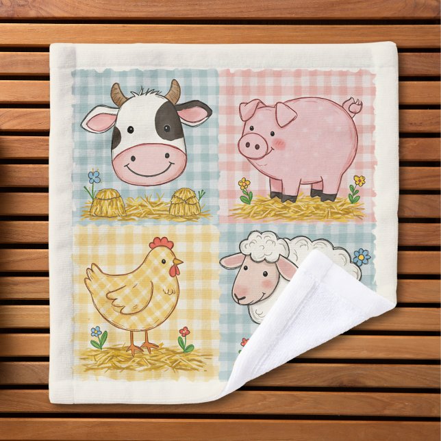 Animales de la granja Cute Gingham Barnyard (Subido por el creador)