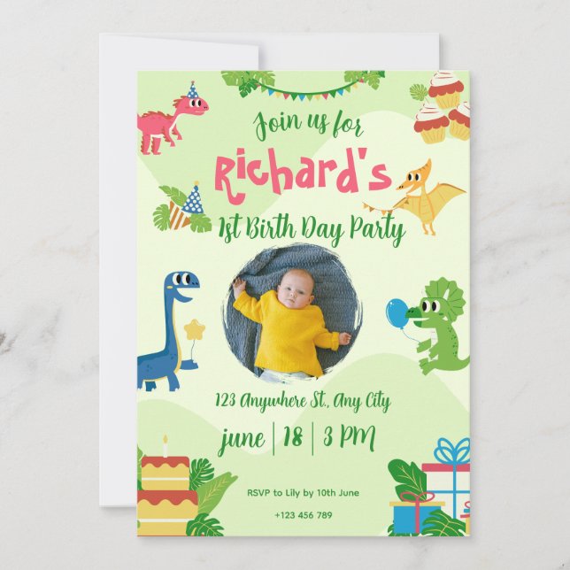 Animales de la jungla caprichosa Invitación de pri (Anverso)