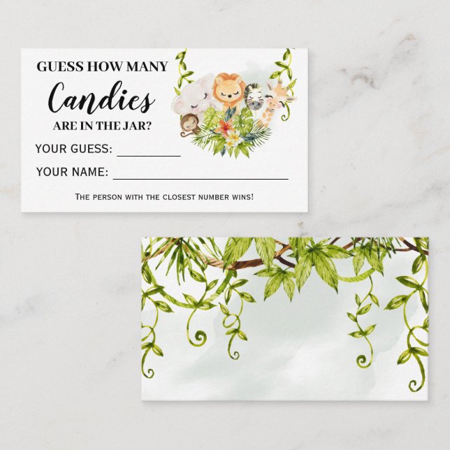 Animales de la jungla: ¿Cuántas tarjetas de Baby S (Anverso / Reverso)