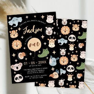 Animales de la jungla de Safari Invitación del niñ