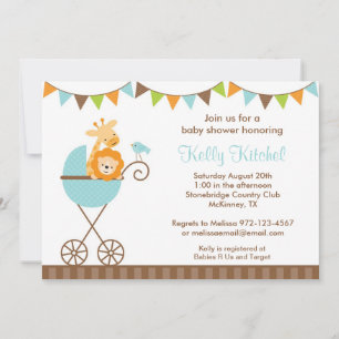 Animales de la jungla e invitaciones de Bunting