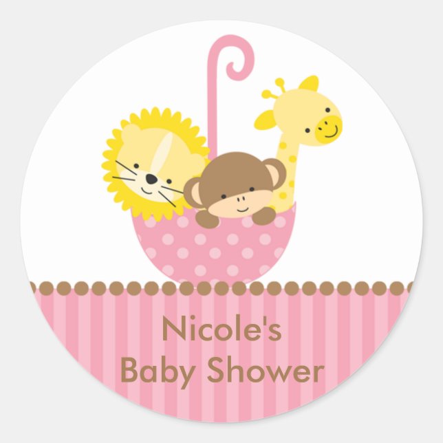 Animales de la jungla en Pegatinas de paraguas ros (Anverso)