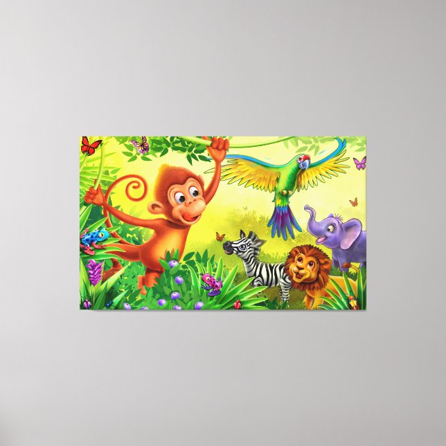 Animales de la jungla impresión del dormitorio de  (Anverso)