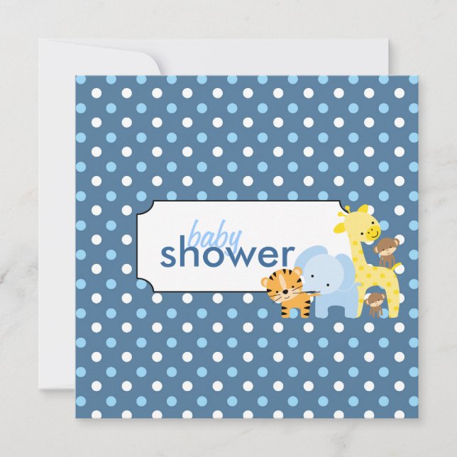 Animales de la jungla Invitaciones a ducha de bebé (Anverso)