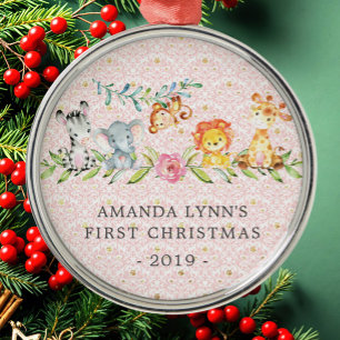 Animales de la jungla primer adorno navideño del b