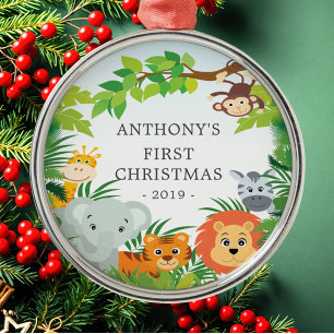 Animales de la jungla primer adorno navideño del b