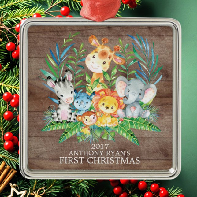 Animales de la jungla primer adorno navideño del b (Subido por el creador)