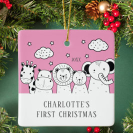 Animales de la jungla primer adorno navideño del b