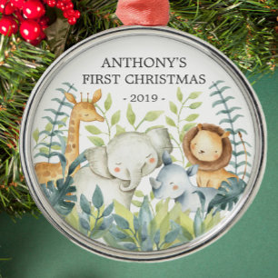 Animales de la jungla primer adorno navideño del b