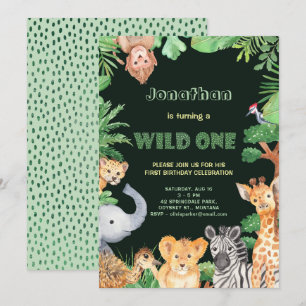 Animales de la jungla silvestres invitaciones de p
