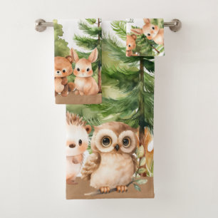 Animales de la Selva Verde Woodland Monogramed