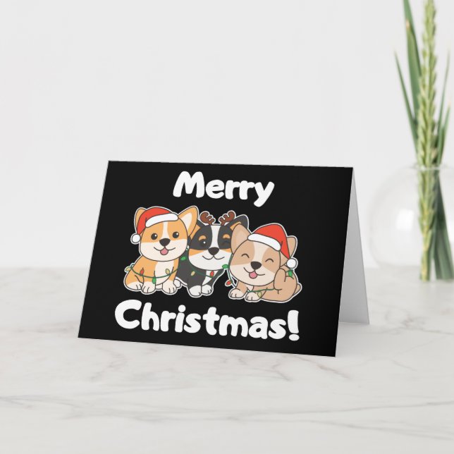 Animales de Navidad Corgi Perros Bonitos Feliz Nav (Anverso)