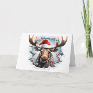 Animales de Navidad Cute Baby Reno 3D Tarjeta de F
