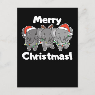 Animales de Navidad Elefantes Alegres