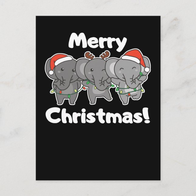 Animales de Navidad Elefantes Alegres (Anverso)