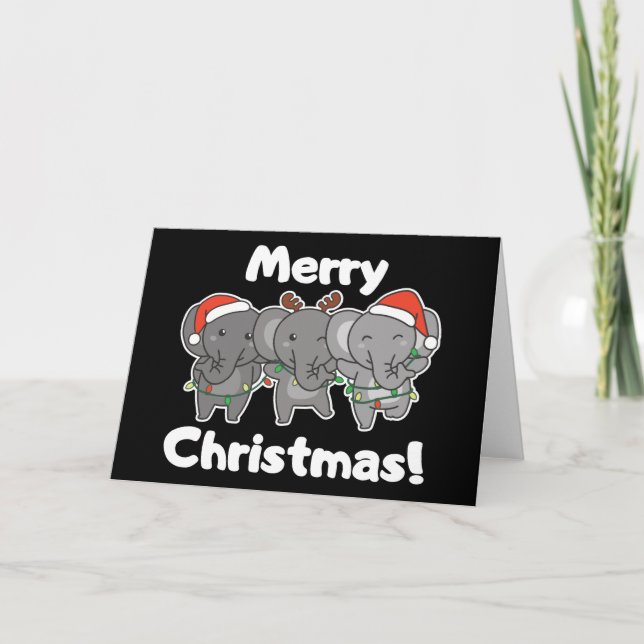 Animales de Navidad Elefantes Alegres Fiestas (Anverso)