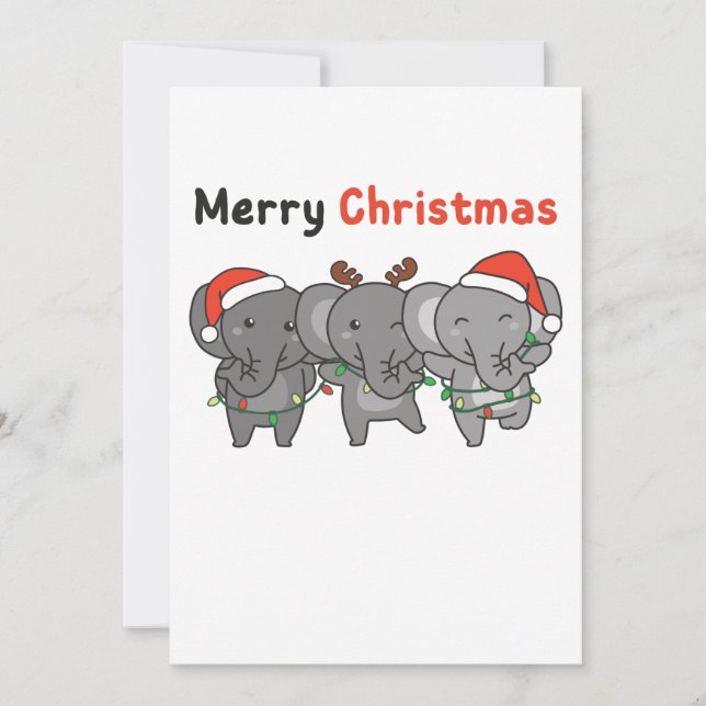 Animales de Navidad Elefantes Feliz Navidad (Anverso)